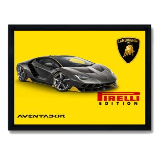 Quadro decorativo Lamborghini Aventador Special Pirelli Edition - Preta