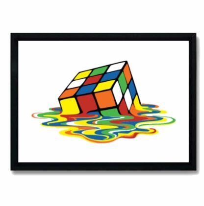 Quadro decorativo Rubiks cube ou cubo Mágico 2 - Preta