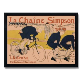 Quadro decorativo Toulouse-Lautrec - La Chaine Simpson - Corrida de Bikes Moldura Preta