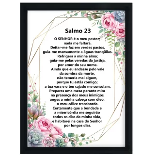 Quadro decorativo Salmo 23 com Flores sku: 148g