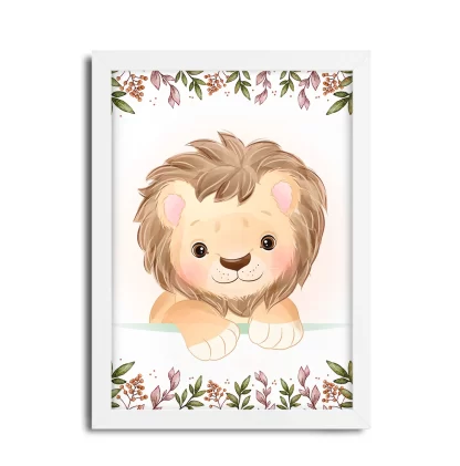 Quadro Decorativo Infantil Safari Baby Leãozinho SKU: 4550g15