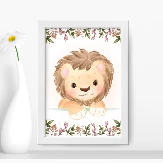Quadro Decorativo Infantil Safari Baby Leãozinho SKU: 4550g15
