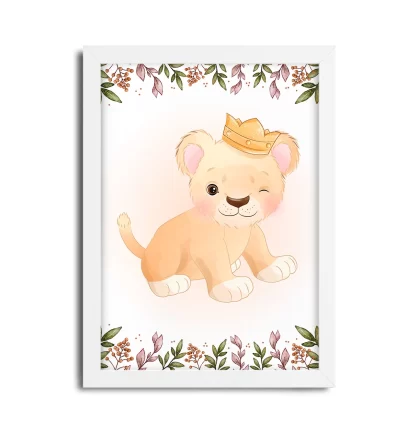 Quadro Decorativo Infantil Safari Baby Leãozinho SKU: 4550g17