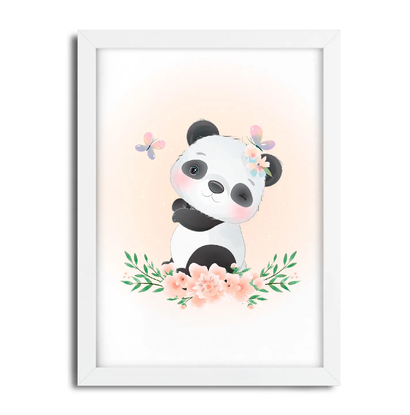 Quadro decorativo Urso Panda aquarela safari 2262g6 45x33