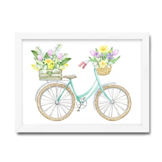 Quadro Decorativo Bicicleta e Flores SKU: 4534g1