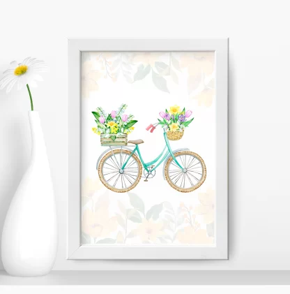 Quadro Decorativo Bicicleta e Flores SKU: 4534g2