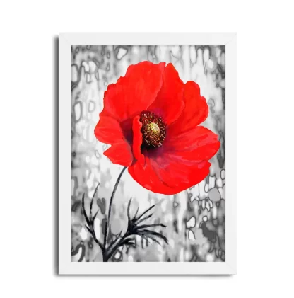 Quadro Decorativo Floral Flor Vermelha SKU: 107p