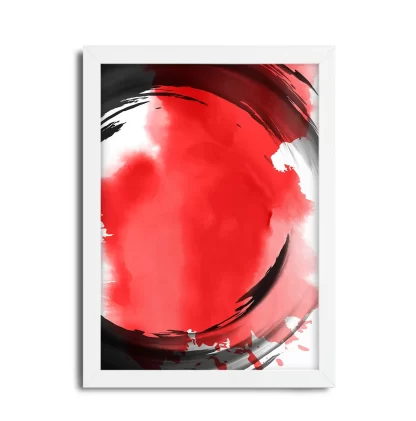 Quadro Decorativo Abstrato Preto e Vermelho SKU 114g4