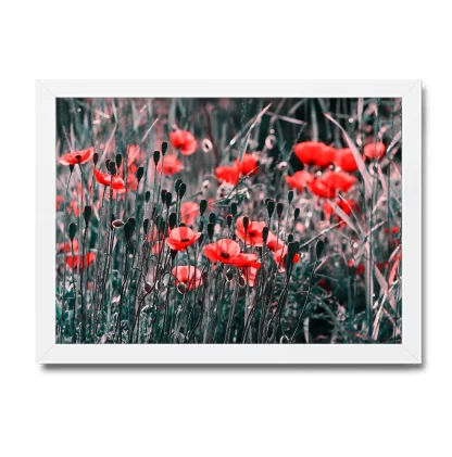 Quadro Decorativo Floral Flores Vermelhas - SKU: 196pb