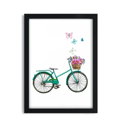 Quadro Decorativo Bicicleta e Flores SKU: 4598g1