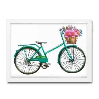 Quadro Decorativo Bicicleta e Flores SKU: 4598g2
