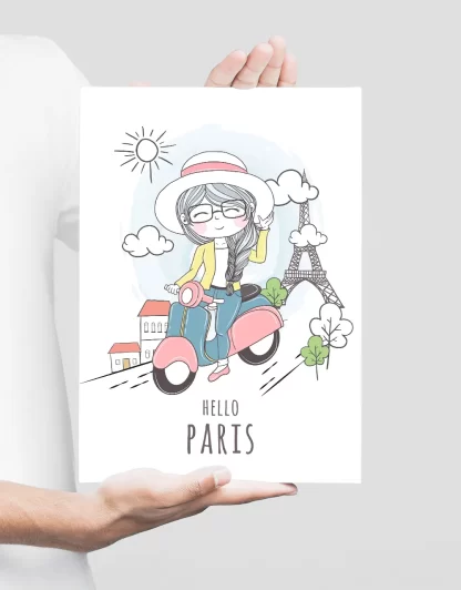 Quadro Decorativo Infantil Menina em Paris SKU: 5115g