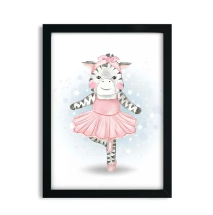 Quadro Decorativo Infantil Zebra Bailarina SKU: 5132g