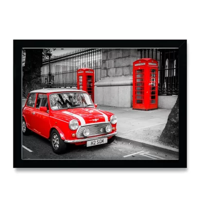 Quadro Decorativo Londres Carro e Cabines Telefônicas - SKU: 127p