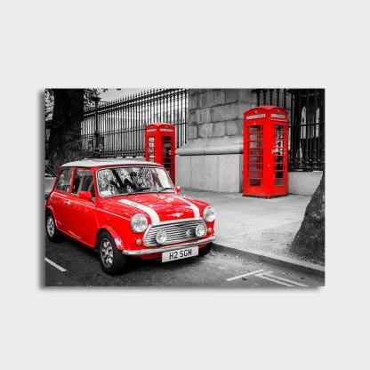 Quadro Decorativo Londres Carro e Cabines Telefônicas - SKU: 127p