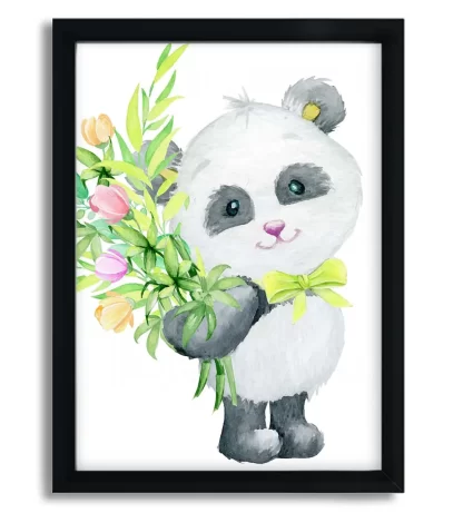 Quadro Decorativo Infantil Urso Panda Aquarela SKU: 4436g2