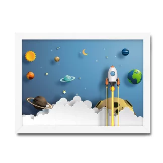 Quadro Decorativo Infantil Foguete e Planetas SKU: 4584