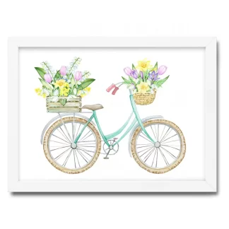 Quadro Decorativo Primavera Bicicleta e Flores SKU: 4425g1
