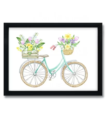Quadro Decorativo Primavera Bicicleta e Flores SKU: 4425g1