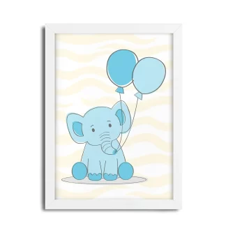 Quadro Decorativo Infantil Elefante e Elefantinho - SKU: 4613g1