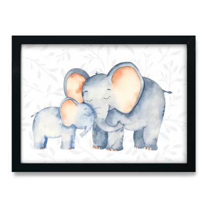 Quadro Decorativo Infantil Elefante e Elefantinho - SKU: 4743g1