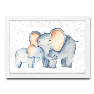 Quadro Decorativo Infantil Elefante e Elefantinho - SKU: 4743g1