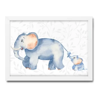 Quadro Decorativo Infantil Elefante e Elefantinho - SKU: 4743g2