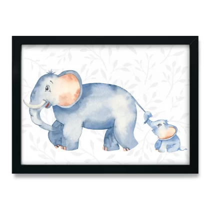 Quadro Decorativo Infantil Elefante e Elefantinho - SKU: 4743g2