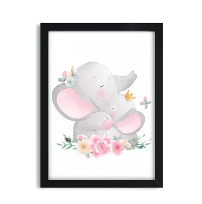 Quadro Decorativo Infantil Elefante e Elefantinho - SKU: 4769g