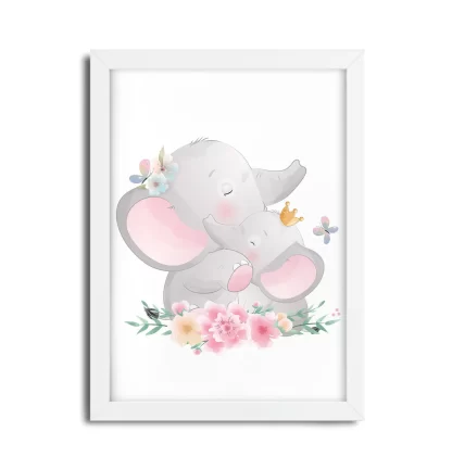 Quadro Decorativo Infantil Elefante e Elefantinho - SKU: 4769g
