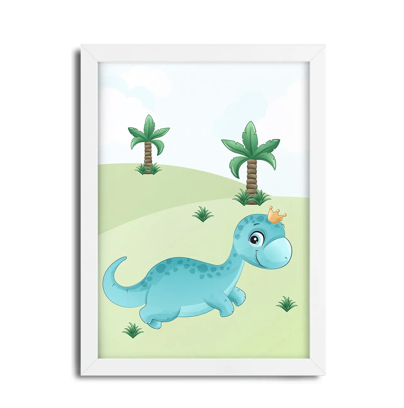 Quadro Quadro Decoração Infantil desenho dinossauro verde