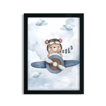 Quadro decorativo infantil ursinho aviador SKU: 6185g2-2