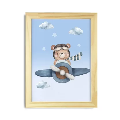 Quadro decorativo infantil ursinho aviador SKU: 6185g2