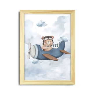 Quadro decorativo infantil ursinho aviador SKU: 6185g4-2