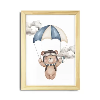 Quadro decorativo infantil ursinho paraquedista SKU: 6185g5-5