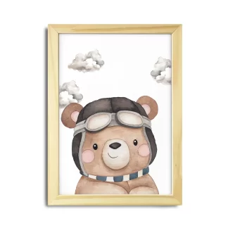 Quadro decorativo infantil ursinho aviador SKU: 6185g5-6