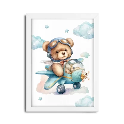 Quadro decorativo infantil ursinho aviador SKU: 6186g1