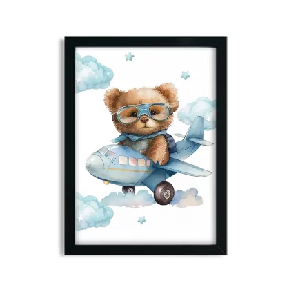 Quadro decorativo infantil ursinho aviador SKU: 6186g3
